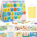 Kids Book Gifts for 3 4 5 Year Old Girls, Pre-assembled Stickers & Reusable, Activity Books for Kids Ages 3-5 - Learning Activities,Toddler Educational Toys, Autism Learning Support, Birthday Gifts (Sky Blue Packaging Gift Box)