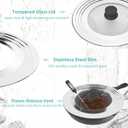 Universal Lid for Pots and Pans - One Size Fits All 8.25-12 Inch Pots Frying Pans Skillets Woks, Replacement Pot Lid with Upgraded Heavy Duty Heat Resistant Silicone Handle, Black
