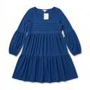 ETCYY NEW Summer Dresses for Women Dressy Casual 3/4 Length Sleeve Womens Fall Dress with Smocked Cuffs (Blue, S)
