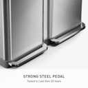 Simplehuman Step Recycler, 90L / 23.8 Gallon Dual Compartment Kitchen Trash Can, 150,000-Step Steel Pedal, Lid Shox® Technology, Liner Rim System, Liner Pocket®, Brushed Stainless Steel
