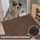 BEQHAUSE Door-Mat Non-Slip Front Doormat Low-Profile Entrance Mats for Front Door Entry Resist Dirt Washable Doormat Absorbent Entryway Door Mat,Brown,36"x60"