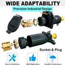 7 Way Trailer Connector Kit 7 Pin Trailer Wiring Harness Connector Set with Mounting Bracket, Trailer Side 7 Pin Plug and Vehicle Side 7 Way Blade Trailer Socket Connector