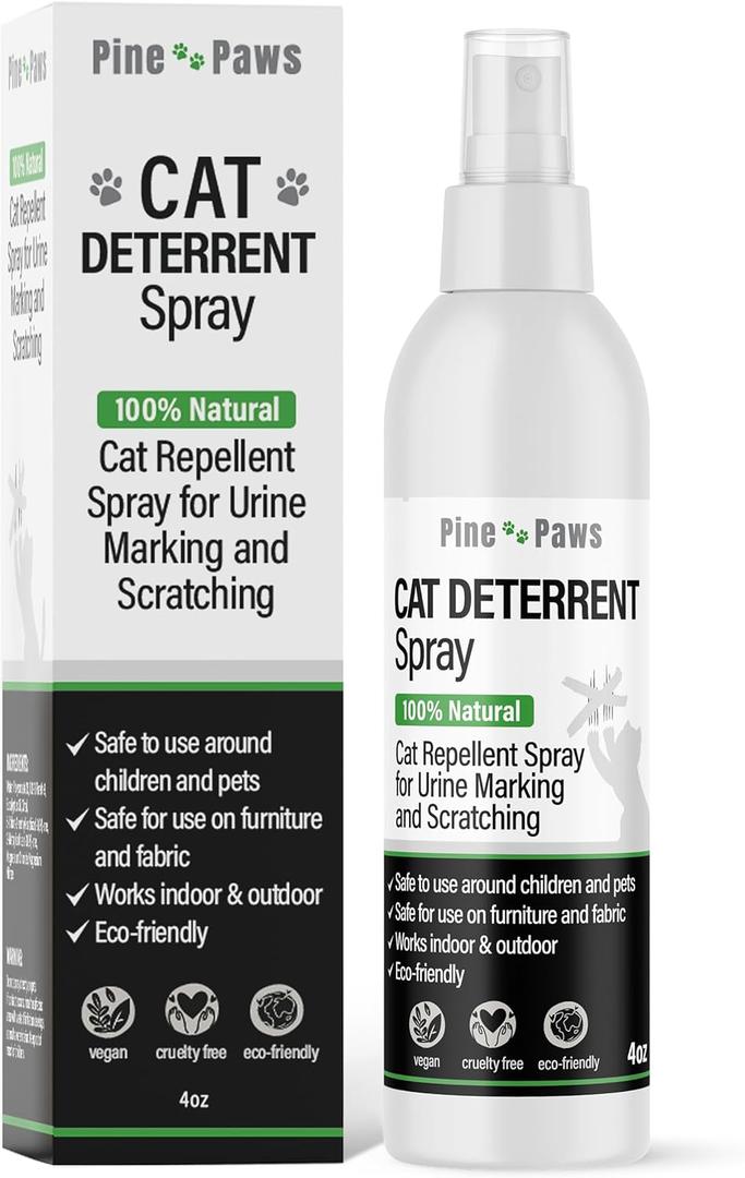 6 x Cat Deterrent Spray - 100% Natural Cat Repellent Spray for Urine Marking & Scratching - Eco Friendly, Safe to Use Around Children and Pets, Safe for Use on Furniture and Fabric, Works Indoor & Outdoor