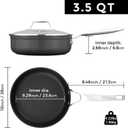 MsMk 3.5 Quart Deep Frying pan, 10-inch Durable pans for refreshing old saute pan with lid, Deep and straight edge, Easy Clean-Up, Even Heating, Comfortable Handling, Induction Compatibility,