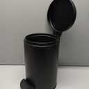 TIPGO 1.2 Gallon Small Black Trash Can, 4.5 Liters Bathroom Garbage Can with lid, Mini Step Trash Bin, Stainless Steel Wastebasket for Bathroom, Bedroom, Office (Matte Black)