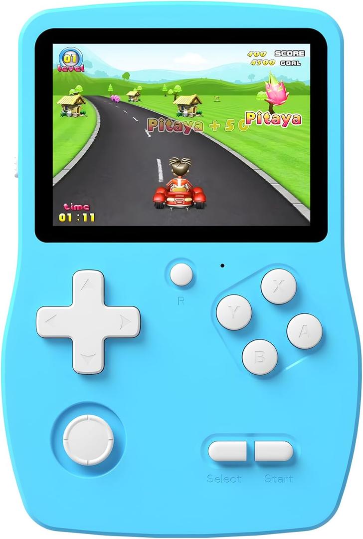 32 Bit Handheld Games for Kids Preloaded 139 Video Games, Portable Video Gaming Player with 3.0" IPS Screen and Rechargeable Battery, Mini Travel Games Electronic Gifts Toys for Boys Girls, Blue (Blue)