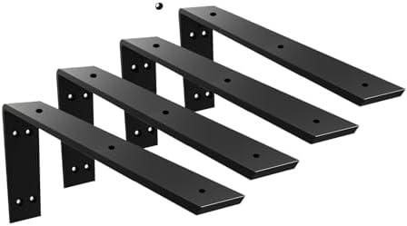 Countertop Support Bracket 20 inch 2 Pack Heavy Duty 3/8" Thick Black Granite Countertop Bracket 20"x8"x2.5" Shelf L Bracket Mantel Corbels for Quartz/Granite/Wood/Concret/Laminate Countertops