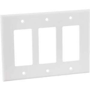 Leviton 3-Gang Decora/GFCI Device Wallplate, 80611-W, White