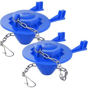 2-Pack 2" Toilet Flapper Replacement Kit - Universal Toilet Tank Flapper with Stainless Steel Chains for American Standard/Kohler/Toto/Gerber. Toilet Stopper Flapper. Toilet Flapper 2 Inch Rubber
