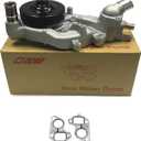 OAW G2150 Water Pump w/Thermostat for 6.0L 6.2L 7.0L V8 on 09-15 Cadillac CTS, 11-17 Chevrolet Caprice, 12-15 Camaro, 09-13 Corvette LSA LS3 LS7 (Will NOT Fit Camaro SS and Corvette ZR1)