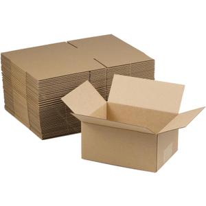 8x6x4 Inches Shipping Boxes Set of 40, Brown Corrugated Cardboard Box Literature Mailer for Packing Small Business