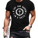 Christian Shirt Men: A Lot Can Happen in 3 Days T-Shirt Faith Cross Tee Jesus Shirts Holy Bible Tee Christian Gifts, Large
