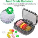 1 Pack 3 Compartment Small Pill Box, Moisture Proof Pill Case, Travel Pill Organizer for Pocket Purse, Daily Portable Medicine Vitamin Box, Fish Oil Box, Supplement Box (Black)