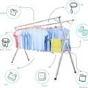 AIODE Clothes Racks for Hanging,94.5 inch for Stainless Steel Adjustable and Foldable Space Saving Laundry Clothes Drying Rack for Indoor Outdoor with Windproof Hooks