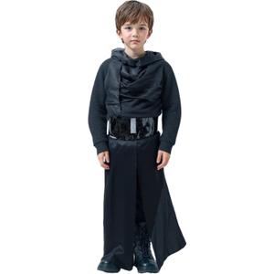 Kids Boys Costume Helmet Mask Knight Cosplay Halloween Full Outfit (Large, Black)