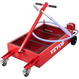 VEVOR Oil Drain Pan 18 Gallon Oil Drain Tank, 68L Low Profile Oil Drain Pan, Large Capacity Oil Change Pan, Foldable Hand, with Pump, Hose, Swivel Casters Wheels for Car, SUV, Trucks Oil Draining