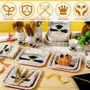 350 Pcs Graduation Paper Plates and Napkins Set 9 Inch 7 Inch Disposable Durable Dinnerware 2026 Graduation Party Supplies Tableware Serve 50 Guest Cups Knife Forks Spoon