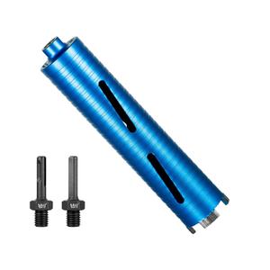 SALI Diamond Core Drill Bits 2" Diameter 10"/254mm Drilling Depth 5/8-11" Thread Core Bit Turbo Laser-Welded Segments for Cured Concrete with, Brick, Block, Masonry, with Two Adapters