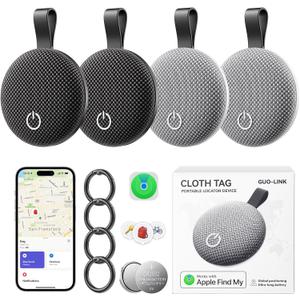 Air Tracker Tag-4 Pack, [Apple MFi Certified] Smart Tag for Apple Find My App, 2025 New Bluetooth Tracker Tag Item Finder for Pet, Key, Luggage, Bike, Wallet, & More (4 PCS Black Gray)