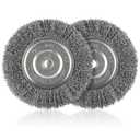 2 Pack 6-Inch Wire Wheel for Bench Grinder, 0.012 Carbon Steel Wire, Wheel Brush for Bench Grinder, 1/2-Inch and 5/8-Inch Arbor