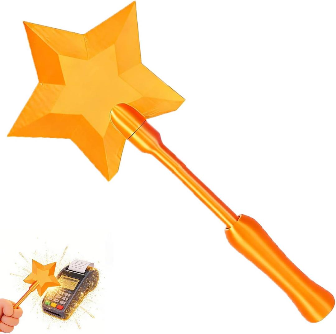 Magic Credit Card Wand Holder, 3D Printed Fairy Wand Credit Card Holder, Tap to Pay Magic Wands for Contactless Card Payment, with Hidden Slot, Credit Card Sleeve for Easy Checkout (Gold Pink)