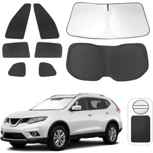TINGLU Window Shades for Nissan Rogue 2014-2020(NOT for Rogue Sport & 2021 Rogue 3rd Gen. T33) Accessories Full Windows Rear Triangular Windshield Sun Shade Sun UV Rays Privacy Protection 8PCS