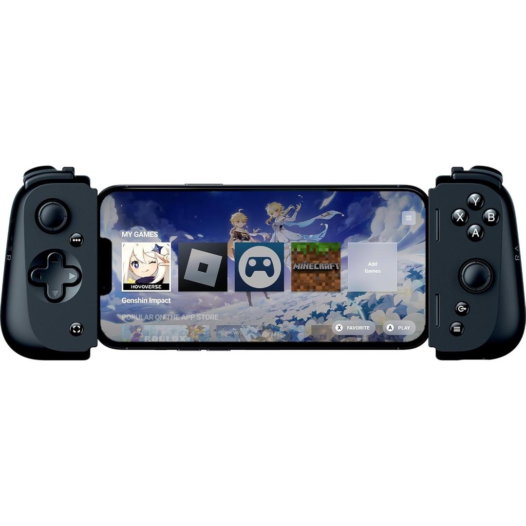 Razer Kishi V2 Mobile Gaming Controller for iPhone (Lightning): Console Quality Controls - Universal Fit w/ Extendable Bridge - Stream PC, Xbox, PlayStation Games - Customizable Triggers - Ergonomic (Black)