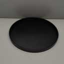 Round Solid Wood Serving Tray Extra Large Tea Coffee Snack Food Meals Serving Plate Non-Slip Kitchen Party Bar Server Ottoman Tray Breakfast Tray with Raised Edges (15inch/37.5cm) Black