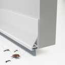 Door Draft Stopper with Brush, 39" Door Sweep for Bottom of Door, Self Adhesive Weather Stripping for Bottom of Door, Under Door Seal Dust/Noise/Hot or Cold Air Insulation, White, 1 Pack