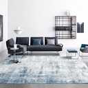 Washable Rug 6'x9' Abstract Machine Washable Rugs Ultra-Thin Area Rugs for Living Room Non Slip Stain Resistant Modern Carpet for Bedroom Dining Room Office Kitchen Blue Rug Washable (Blue)