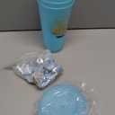 8 Pcs Blue Sleepover Party Supplies for Girls Slumber Party Cup Birthday Squad Cup with Lid Straw and Twist Bow 24 oz Plastic Coffee Tumbler Travel Mug for Spa Pajama Birthday Favor Stuff Teen Girl