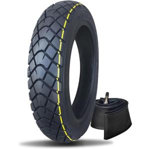 3.00-12 Dirt Bike Street Tire and Tube Set - Front or Rear Trail Off Road Dirt Bike Set - Universal Replacement 80/100-12 Tire for Dirt Pit Bike | 55J 8 P.R. | Maximum Load 480 pounds