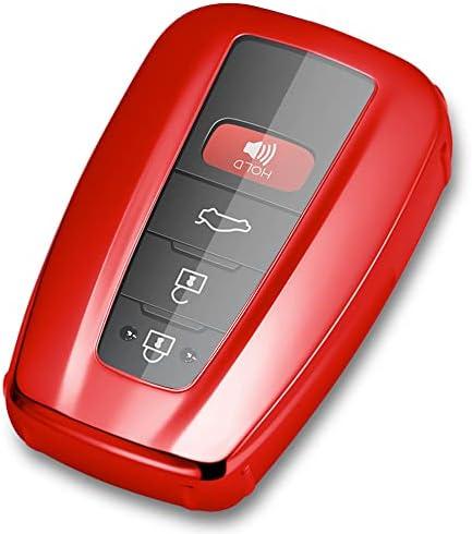 Lcyam Key Fob Cover Remote Case Protector Compatible with 2022 2023 2024 Highlander Corolla Hatchback RAV4 XLE Prius Camry Hybrid XSE Avalon Remote Key, Red