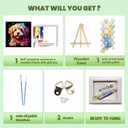 cviokrdu Dog Paint by Numbers Kit for Kids with Frame - Wooden Easel, Animals Paint by Numbers for Kids Ages 4 8 12, Easy Acrylic Oil Painting Kits for Home Wall Decoration 8x8 inch