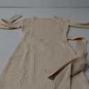 ANRABESS Womens Long Sleeve Sweater Dress Crew Neck Slim Fit Slit Tie Waist 2025 Ribbed Knit Bodycon Midi Dress Fall Outfits (Small, Beige)