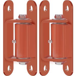 Heavy-Duty 7" Gate Hinges with Needle Roller Bearings 1100 Lbs Bolt-On to Gate and Post, 2150P Lubricable Hinges for Driveway, Vehicular, and Pedestrian Gates (Pair) (Red-Integrated)