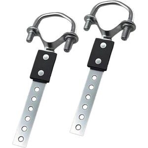 Universal Exhaust Hangers with 6-Hole Swivel - Heavy Duty Zinc-Plated Steel Muffler Hanger & Flexible Tailpipe Bracket (1-1/2"-2-1/2", 2-Pack)