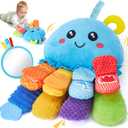 hahaland 8-in-1 Baby Sensory Tummy Time Toys 3-6 Months Developmental Infant Toys 0-6 Months, Newborn Baby Toys for Boy Girl Gift Montessori Rattle Teething Octopus Toy