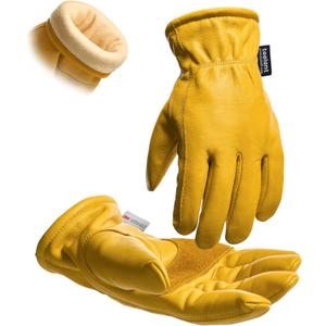 toolant Winter Work Gloves for Men, Insulated Leather with Water Resistance and Abrasion Protection for Cold Weather (Large, 1 Pair)