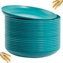LIYH 20 PCS Wheat Straw Plates - 9 Inch Unbreakable Dinner Plates - Dishwasher & Microwave Safe Plastic Plates Reusable, Camping Plates Outdoor (Green)