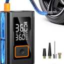 Tire Inflator Portable Air Compressor,150 PSI Bike Tire Pump - Compact Air Pump for Car Tires,Bicycle,Motorcycle,Ball,Rechargeable Tire Inflator with Digital Pressure Gauge and LED Lighth