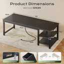 Huuger 63'' x 23.6'' Computer Desk with Power Outlets, 0.95'' Thick Desktop