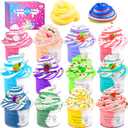 12 Pack Fruit Butter Slime Kits for Kids, with Watermelon, Lemon, Peach, Strawberry, Avocado and Cherry Charm,Cute Stuff for Girls Fragrant DIY Slime, Stress Relief Toys for Girls and Boys.