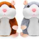 2 Pcs Talking Hamster Toys Repeats What You Say Plush Hamster Toy Interactive Toys Stuffed Hamster Repeating Plush Animal Toy Early Learning