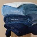 Bedsure GentleSoft Sherpa Fleece Throw Blanket for Couch, Non-Heated, Thick and Warm Throw for Women and Men, Soft Fuzzy Plush Blanket for Winter, Slate Blue, 50x60 Inches
