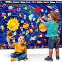 QUOKKA Space Felt Board for Kids 3-5 Years Old - Social Emotional Preschool Learning Activities for Ages 3-5 - Educational Flannel Toy Speech Therapy Gift