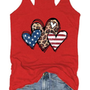 Women's Here for The Boom Tanks Tops 4th of July Shirts Graphic Tee Patriotic Independence Day Sleeveless Shirt. Size M