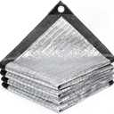 SUNNY GUARD Aluminum 85% Shade Cloth, 6x12FT Reflective Mesh Tarp for Outdoor Pergola, Greenhouse, Car, Chicken Coop and Dog Kennel Cover (Silver)