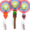 ArtCreativity Halloween Light Up Spinner Wands with Sounds, Set of 3 LED Halloween Wands, Witch, Pumpkin, Light Spinner Halloween Toys for Kids with LEDs and Fun Sounds