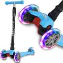 Scooters for Kids 3 Wheel Kick Scooter for Toddlers Girls & Boys, 4 Adjustable Height, Lean to Steer, Extra-Wide Deck, Light Up Wheels for Children from 3 to 14 Years Old